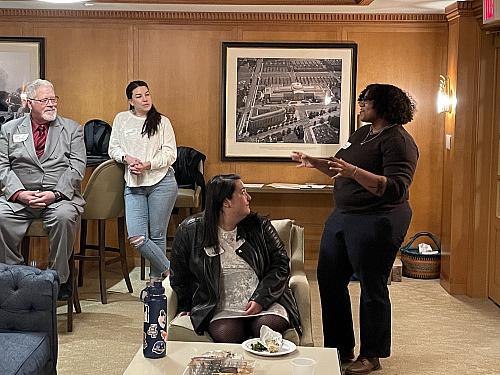 Beloiters listen intently as a student talks during SEL's alumni panel.