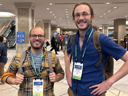 Dr. Cartagena-Sanchez and Cameron T. Kuchta at the American Physical Society Division of Plasma Physics meeting in Denver, Co, 2023.