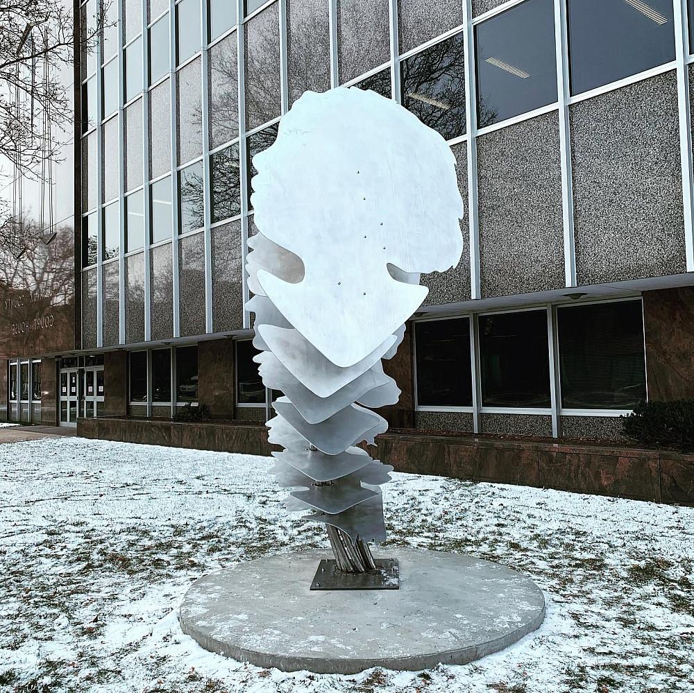 We Rise Sculpture by Sarah Deppe Black Hawk County Courthouse in Waterloo, Iowa